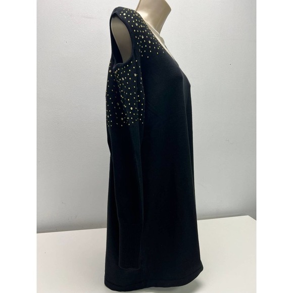 Women's Blouse / Sweater  Questions Gray Size 2X - Cold Shoulder Long Sleeves. - Picture 3 of 6